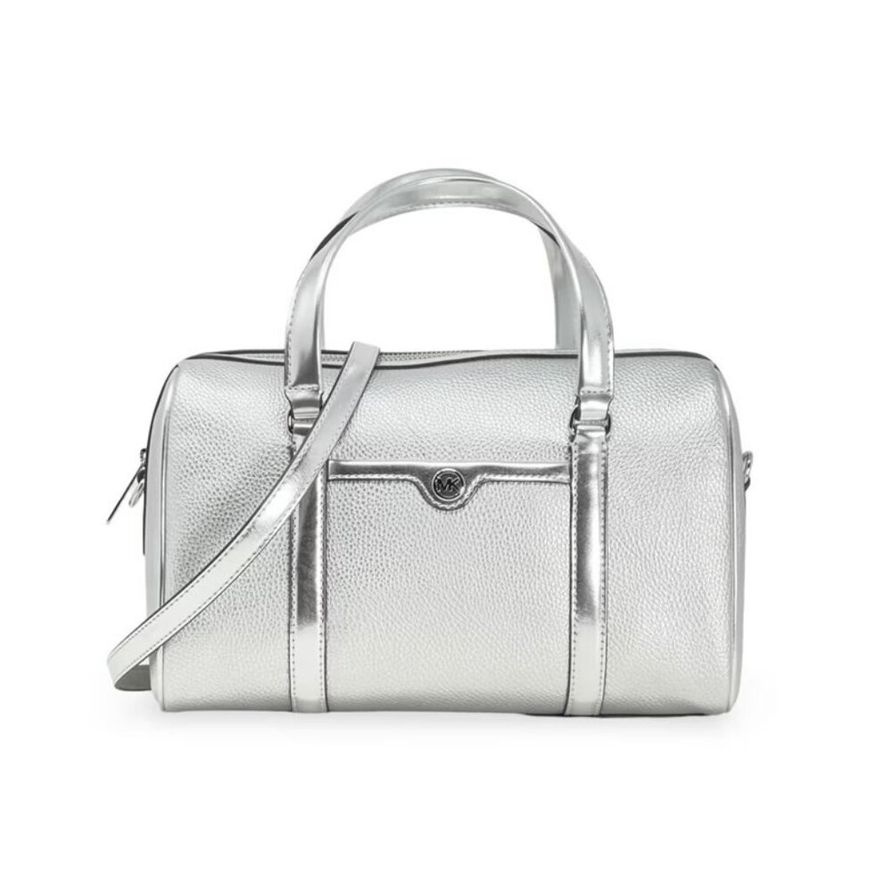 Michael Kors Silver Satchel Bag